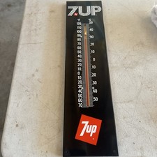 RARE VINTAGE 7UP SODA METAL THERMOMETER Sign Nos 20 By 5 Inches picture