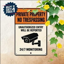 Beware of Watchful Guard Dog Yard Sign Humorous Property Metal Tin Plaque picture