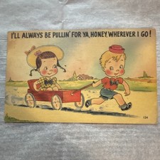 Vintage Divided Back Linen Postcard 