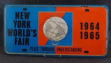1964-1965 New York World's Fair Original Vintage Full Size License Plate picture