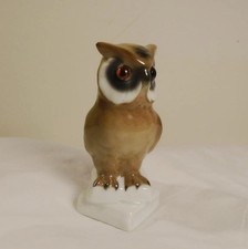 Lovely Vintage Wise Owl Perched on Books Porcelain Figurine West Germany picture
