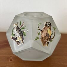 Vintage Westmoreland Frosted Glass Owl Fairy Lamp Tea Light Holder picture