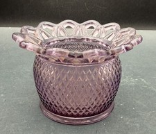 Imperial Light Purple Glass Open Lace Edge Diamond Point Candy Dish/Vase BB picture