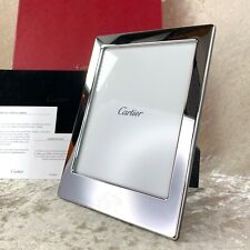 Authentic Cartier Photo Frame Silver Wooden Panthere 7.5x5.75