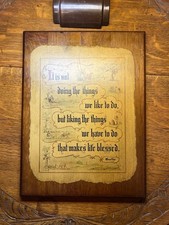 Vintage Wooden Wall Plaque with a quote from Johann Wolfgang von Goethe (1920s) picture