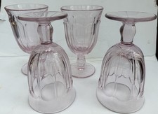 4 VTG Arlington Pink by Viking 6 1/2” Wine Glasses-  Pristine picture