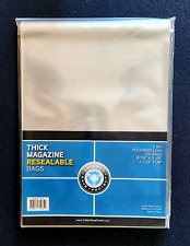 100 Thick Magazine Sleeves Resealable Plastic Storage Bags 8 7/8