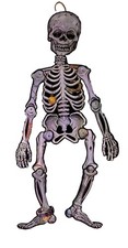 Vintage Jointed Cardboard Skeleton 36” large Halloween Cutout Unique  picture