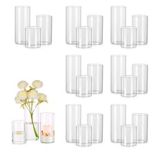 Hewory Glass Cylinder Vases Set of 24 Clear 3.3in for Centerpieces Wedding picture