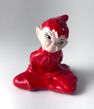 Vtg Red Ceramic Pixie Figurine 2.5