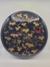 Vintage Hanae Mori Chiki Chic Japanese Lacquerware Serving Tray Jubako Bento Box picture