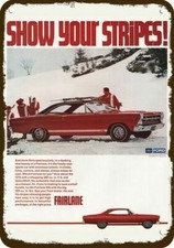 1967 FORD FAIRLANE GTA V8 Car Stripes Vintage-Look DECORATIVE REPLICA METAL SIGN picture