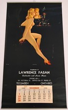😲 RARE LARGE 1948 JULES ERBIT PINUP GIRL CALENDAR POSTER ART PRINT NUDE PLAYBOY picture