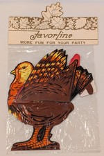 Vintage 1961 Favorline Thanksgiving Turkey Honeycomb Decoration Sealed picture