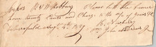 Handwritten receipt Wethersfield CT John Andrews Jr H Newbury Antique signed picture