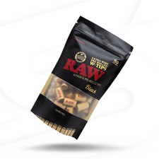 RAW Black Extra Wide Pre-Rolled Tips | 1 Bag of 50 Pre-Rolled Tips picture