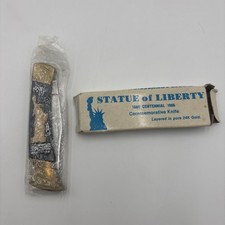 Vintage Statue of Liberty 1986 Centennial Commemorative Knife 24K Gold NIB picture