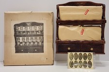 Vtg NOS Gail Craft Colonial Lattice Spice Rack Set 12 Bottles Cherrywood JAPAN picture