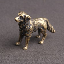 Solid Brass Dog Figurine Small Dog Statue Home Decor Animal Figurines Toys USA picture
