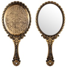 Vintage Hand Mirrors with Handle, Vanity Handheld Makeup Mirror Elegant Handle M picture