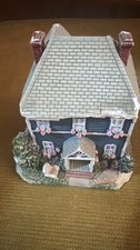 Vintage Miniature Country Cottage House Figurine Floral Village House Decor picture