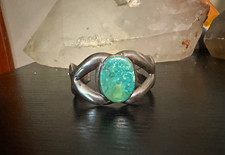 New Old Stock (NOS) Navajo sandcast turquoise cuff bracelet picture