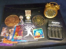 Junk Drawer Lot 2 — Giant Novelty Penny, 2 Clocks, Cards & More — Sold As-Is picture