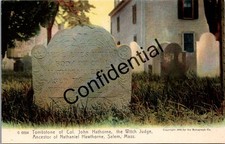 The Witch Judge Cemetery Grave At Salem MA Massachusetts Halloween Z606 picture