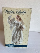 Classic Treasures Porcelain Angel with Flowers Figurine Floral Glossy Boxed picture