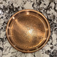 Vintage Princess House Heritage Collection Solid Copper Serving Tray 12 Inch picture