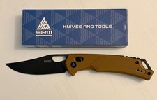 SRM Knives 9201  3.5in D2 Blade. G10 Handle. Bar (Ambi) Lock Thumb-Finger Slot. picture