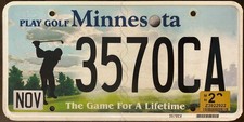 2020 MINNESOTA Play Golf License plate EXPIRED picture