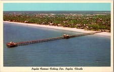 Naples Famous Fisher Pier Florida Chrome Postcard picture