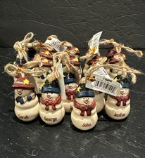 GANZ Ret Ceramic Snowman Ornament with factory Personalized Names U Choose 2” picture
