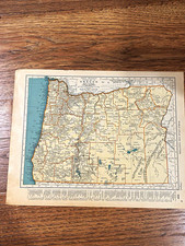 Antique 1937 map of Oregon 14”x11” picture