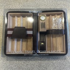 Brookstone Classic Travel Cigar Humidor With Humidifier & Hygrometer 7 Cigars picture