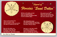 c1960s Sarasota FL Sand Dollar Legend Sea-Shell Postcard picture