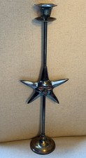 Vintage Tall Brass Celestial Star Candlestick Holder 19