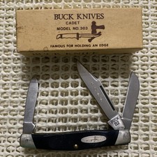 VINTAGE 1972-1986 USA BUCK 303 CADET STOCKMAN POCKET KNIFE Unused? picture