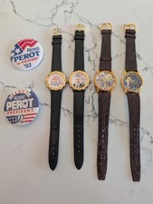 Vintage 1992 Ross Perot Presidential Campaign Lot - 4 Watches & 2 Buttons -... picture