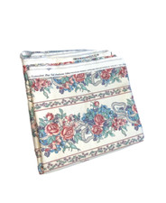 Vintage 2.6 yd Fabric Rare House n Home Bouquet Ribbon Floral Stripe Retired picture