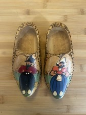 Vintage Dutch Wooden Clogs Pair Hand Painted Made in Holland Wall Decor picture