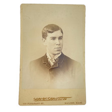 Cabinet Card Man Malden Circa 1890s M C Nilson Handsome Antique picture