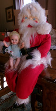 Vintage Large Display Santa Claus with Baby ~ Bendable~24