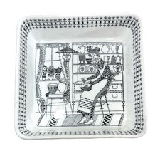 Arabia Finland Emilia Black White Baking Cooking Scandinavian Square Bowl 5.25