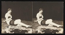 Photo:1928 Young Woman Lingerie Studio Portrait Fount of Youth Stereo View picture