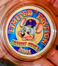 Vintage 2001 Limited Edition Chuck E. Cheese Birthday Button Pin Protective Case picture