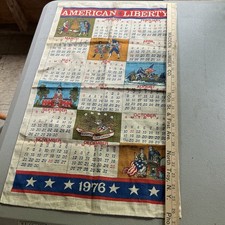 vintage 1976 Bi Centennial linen tea towel picture