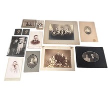 Vintage Cabinet Card Photo Lot Family Kids CDV Portraits Wisconsin S.L. Crandall picture