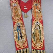 Vintage Slabbinck Liturgical Clergy Minister Overlay Stole Four Evangelists picture